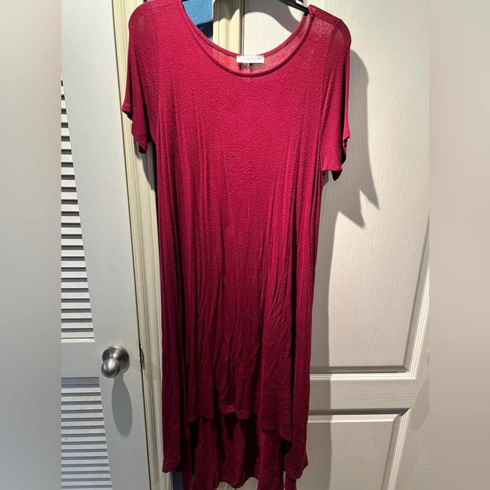 Maroon High-Low Dress